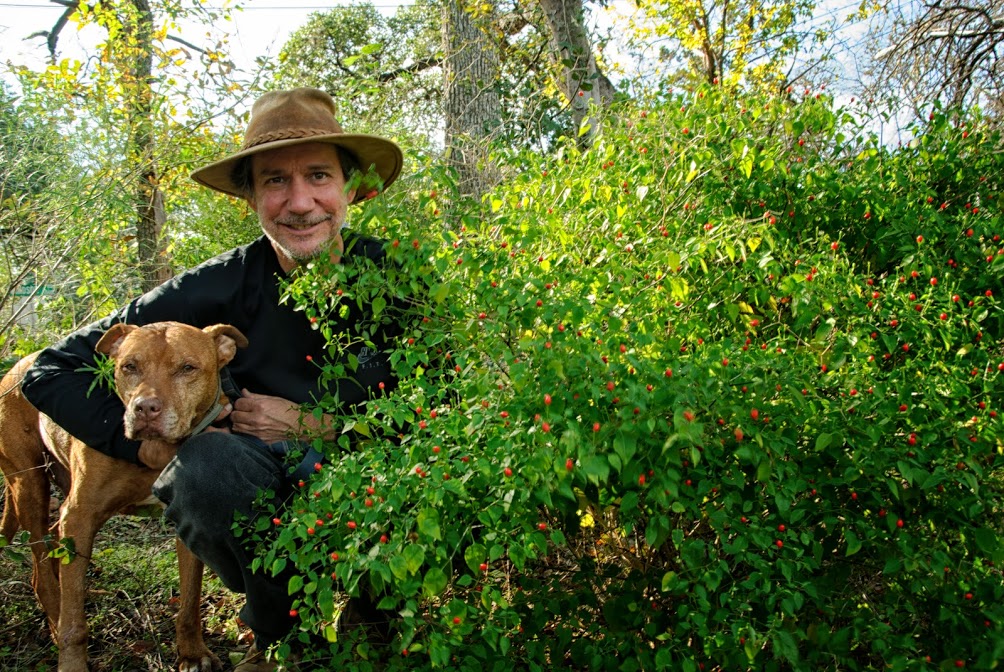 Tim, Beau and a chiltepin plant